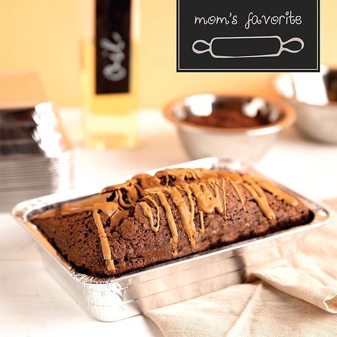 PLASTICPRO Disposable 2 LB Aluminum Takeout Tin Foil Baking Pans 6'' X 8'' X 2'' Inch Bakeware - Cookware Perfect for Baking Cakes,Brownies,Bread, Meatloaf, Lasagna, or Lunchbox, Pack of 50