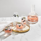 NUDE Whiskey Glasses Set of 4 DOF – 10.75 oz Premium Lead-Free Crystal Old Fashioned Rocks Glasses for Whisky, Scotch & Bourbon – Etched Linear Pattern, Dishwasher Safe Barware