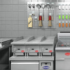 12" Commercial Countertop Griddle, Single Burners Gas Griddle, 30000 BTU Output, Stainless Steel Flat Top Grill Hot Plate with Natural Gas and Propane Conversion Kit for Restaurant, Food Truck