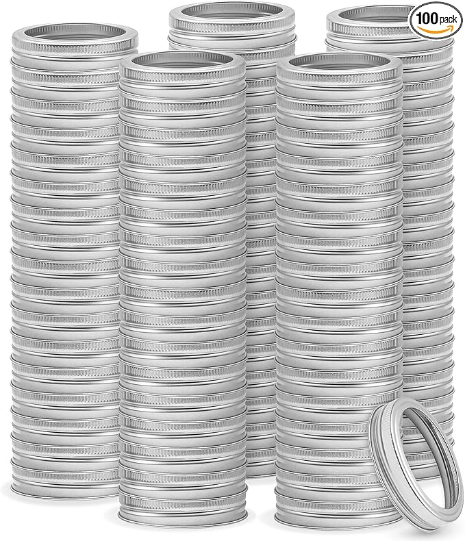 VIBRATITE 100 Pieces Regular Mouth Canning Rings, 70MM Mason Jar Split-Type Metal Canning Bands for Ball, Kerr, Mason Canning Jar Rings, Reusable Leak Proof Replacement Bands