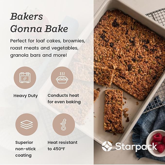 Starpack 'Bakers Gonna Bake' High Performance Nonstick Rectangular Baking Pans set of 3