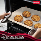 BAKKEN Kitchen Baking Pans - Nonstick White Coating, 13.58’’ × 9.65’’ Commercial Grade Carbon Steel Cookie Sheet, Diamond Texture Bottom, PFOA, PFOS, PTFE Free, Oven Safe Tray (450°F), White Marble