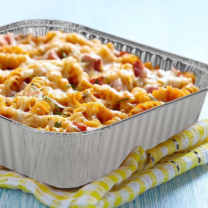 Nicole Home Collection 8x8 Aluminum Pans (50 Pack) 8 Inch Foil Pans - Cake Pans - Aluminum Square Pans - Disposable Food container - great For Cake Baking, Cooking, Heating, Freezing, Prepping Food