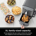 Ninja Air Fryer, 10QT DoubleStack XL 2-Basket, Compact Design, Cooks 5lb Whole Chicken, Feeds Up to 8 People, 6-in-1 Air Fryer, Roast, Bake & More, Easy to Clean, Dishwasher Safe Parts, Grey, SL401