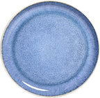 Sango Cove 12-Piece Blue Stoneware Dinnerware Set – Service for 4, Plate & Bowl Set, Blue with a White Speckled Underglaze, for Daily Dining & Entertainment, Microwave & Dishwasher Safe