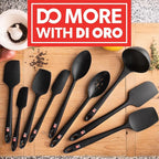 DI ORO Silicone Spatula Set - Rubber Kitchen Spatulas for Baking, Cooking, & Mixing - 600°F Heat-Resistant & BPA Free Silicone Scraper Spatulas for Nonstick Cookware - Dishwasher Safe (3pc, Black)