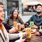 meekoo 8 Pcs Glass Cups with Bamboo Lids and Straws 16 oz Beer Can Shaped Iced Coffee Drinking Cup Employee Appreciation Gift for Wine Tea Water - 4 Cleaning Brushes(Daisy)