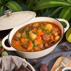 Oval Dutch Oven for Bread Baking, 4.5 Quart Non Stick Enameled Cast Iron Dutch Oven Pot with Lid, Oven Safe Oval Casserole with Lid up to 500°F for Baking, Braising, Stews, Roasting (Beige)