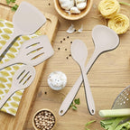 E-far 10 Pieces Silicone Cooking Utensils Set, Heat Resistant Kitchen Utensil Set for Nonstick Cookware, Kitchen Cooking Tools with Spatula, Spoon, Slotted Turner, Non-Toxic & Dishwasher Safe (Khaki)