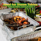 9x13 Aluminum Pans [40 Pack], Extra Heavy Duty Half Size Disposable Aluminum Foil Pans, Deep Baking Pans for Cooking, Roasting, Heating, and Steam Tables