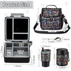 Bento Lunch Box for Kids with 17oz Soup Thermo,Insulated Tumbler Water Bottle and Insulated Lunch Bag,Leak-Proof 3 Compartment Lunch Food Container with with Ice Pack for Kids to School-Game Console