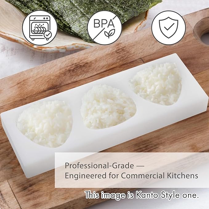 TIKUSAN Onigiri Mold Musubi Maker Japanese Rice Ball Press with Lid Onigiri Mold Tray BPA Free Made in Japan Kanto Style (3 Molds Small)