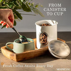 Mixpresso 3-Piece White Canisters Sets For The Kitchen, Airtight Canister Set With See Through Window, Storage Jars for Coffee Container, Tea Organizer & Sugar Canister, White Kitchen Canisters