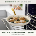 GreenPan Swift 12" Ceramic Nonstick Frying Pan Skillet with Lid, PFAS & PFOA-Free Healthy Cooking, Gold Stainless Steel Handle, Versatile Cooking Essentials, Dishwasher & Oven Safe, Cream