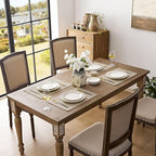 Romanstile Cloth Placemats Set of 6-12 x 18 Inch, Heat Resistant Double Layered Thickened Burlap Place Mats, Washable Faux Linen Farmhouse Table Mats for Kitchen/Dining/Party/Outdoor, Beige