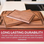 Made in USA Walnut Cutting Board by Virginia Boys Kitchens - Butcher Block made from Sustainable Hardwood (20x15)