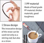 KBG Coffee Stir Sticks 200 PCS, 6.7 Inch Three Hole Disposable Plastic Sip Stir Sticks, Individually Wrapped Cocktail Stirrers