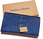 Solino Home Linen Tablecloth 60 x 90 Inch - 100% Pure Linen Royal Blue Table Cloth for Rectangular Tables - Athena, Machine Washable Cloth Tablecloth for Summer