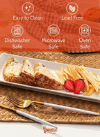 Sweese Porcelain Serving Platters 11.7 Inch - Elegant White Rectangular Plates, Set of 4 for Parties, Sushi, Appetizers