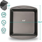 Baker's Secret 2pcs Nonstick Square Cake Pan 8", Premium Food-Grade Coating, Non-stick Square Pan, Carbon Steel- The Classic Collection
