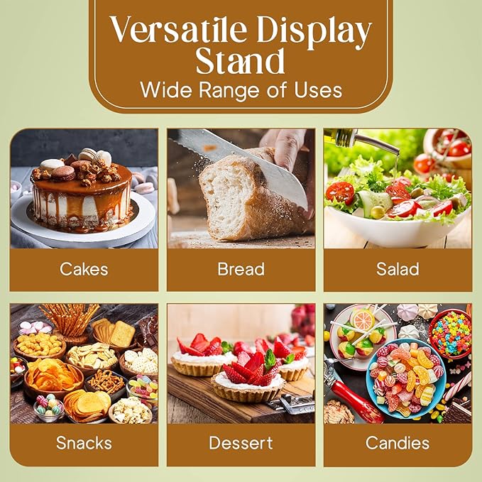 Homeries Acacia Wood Cake Stand with Lid, Cake Plate, (6 in 1) Multi-Functional Serving Platter, Large Cake Stand with Dome, Cake display stand with lid & Cake Dome - Use as Cake Holder, Cake Cover