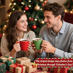 Christmas Tree Glass Stir Sticks - 6.88" Cute Swizzle Stick for Coffee & Cocktails - Festive Red, Green& White Striped Design - Holiday Party Drink Mixers Essentials (4-Pack)