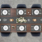 Myir JUN Placemats Set of 4, Vinyl Woven Placemats Place Mats Indoor Set of 4 Washable Table Mats Non-Slip Place mats for Dining Table (Black-Gray, Set of 4)