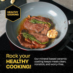 Guy Fieri's Flavortown 15-Piece Ceramic Cookware Set, Nonstick Pots and Pans for Cooking, Easy-Clean Kitchen Cookware, Made without PFAS PTFE PFOA, Induction Compatible, Oven & Dishwasher Safe, Red