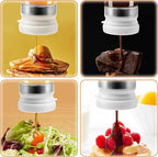 Glass Honey Dispenser No Drip with Stand, 12 OZ Honey Pot Jar with Handle, Syrup Dispenser for Coffee or Tea, Yellow