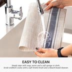 LEXMORE Placemats Set of 6 Vinyl/Plastic Woven Place Mats for Kitchen Table Indoor/Outdoor Washable Placemat Wipeable Dining Table Mats(Blue Skyline)