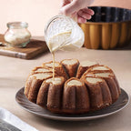 Heart Shape Aluminum Cake Pan, Titanium Coating, Non-Stick, 12 Cups, Heavy Duty, Gifts for Mom, Molded Cake Pan, 10 Inch Baking Mold, Cast Aluminum Fluted Tube Pan, Easy to Clean (Gold)