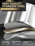 MICHELANGELO Stainless Steel Stock Pot - 8 Quart With Lid, Induction Compatible, Riveted Handle, Oven & Dishwasher Safe