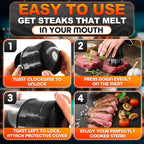 Meat Tenderizer Tool - Convenient Chicken Tenderizer Tool with 56 Sharp Stainless Steel Needle Blades, Safety Lock & Cleaning Brush, Dishwasher Safe - for Beef, Steak, Fish, Meat & Poultry Tenderizers