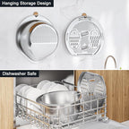 ESOW Colander Set Stainless Steel, Rice Washer Strainer Bowl with Grater, Multipurpose Use for Food Storage, Draining Water, Cutting and Slicing/Shredding, Kitchen Essentials