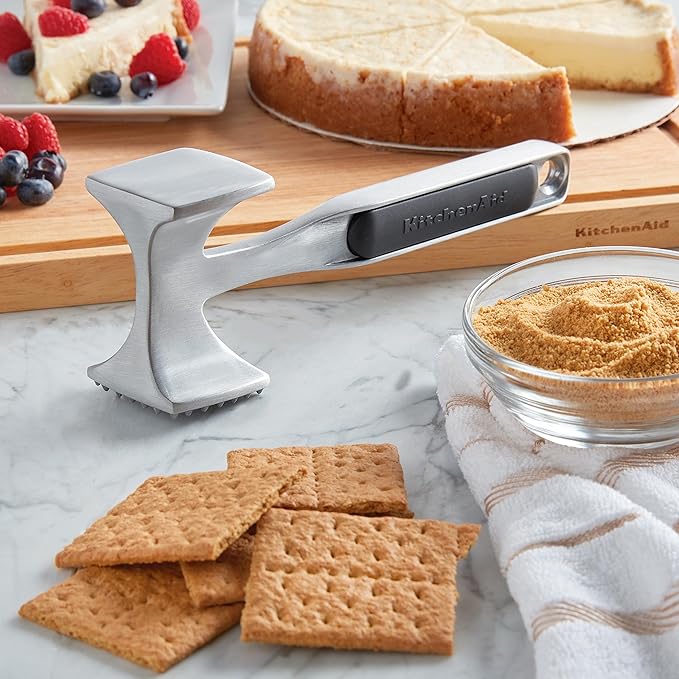 KitchenAid Gourmet Multi Sided Meat Tenderizer for Pounding Meats, Nuts, Shellfish, ect, Hang Hole for Easy Storage, Hand Wash, One Size, Black