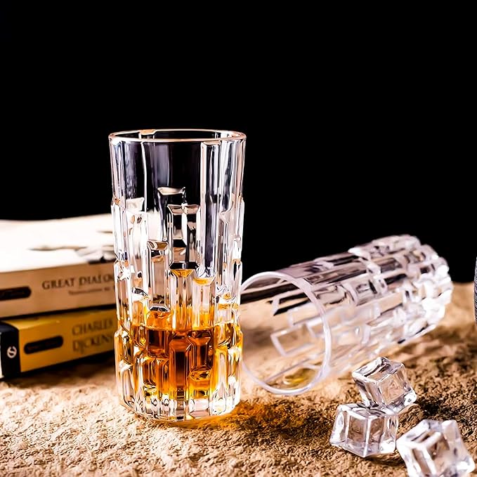 Highball Glasses Set of 6, Water Glasses, Collins Tall Beverage Cups Glassware for Drinks, Water, Beer, Soda, Cocktail 10 OZ