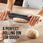 Zulay Kitchen 17-Inch Marble Rolling Pin With Stand - Polished Marble Rolling Pins For Baking - Long Rolling Pin Marble With Beechwood Handle - Non-stick Roller Pin For Baking Pastries, Bread & Pizza