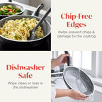 Rigoletto 11” Nonstick Frying Pan Skillet, Made in Italy, Vesuvio Layered Ceramic PFAS-Free Surface, Induction Ready, Dishwasher & Metal Utensil Safe, Granite Finish, Stay-Cool Handle, Black