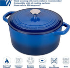 Enameled Cast Iron Dutch Oven Pot with Lid, for Bread Baking, Round Bread Oven- include Sourdough Bread Baking Supplies Set, 4.5QT, Blue