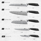 5 Pieces Knife Set, Professional Powder Steel Chef Knife Set, Ultra Sharp Japanese Kitchen Knives Set with Ergonomic Pakkawood Handle