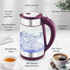 Zulay Kitchen Fast Boiling Electric Water Kettle - 1.7L, 1500W, Auto Shut-Off for Overboil & Boil Dry Protection, Cool-Touch Handle, 360° Base - Rapid Teapot Boiler For Coffee & Tea - Purple