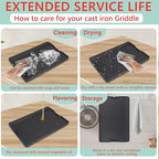 24" X 16" Reversible Cast Iron Griddle for Camp Chef, Flat Top Plate for Gas/Stove/Charcoal/Propane Grill, Universal 4 Burner Stove Top Griddle for Outdoor Cooking & Camping Accessories