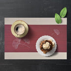 PIGCHCY Rustic Placemats Set of 6, Easy to Clean Placemats Washable Non-Slip Luxurious Durable Table Mats for Home/Dining Room Decoration (Red,18 X 12 inches)