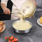 LIANYU Cake Pans 9 Inch Round, Stainless Steel Round Wedding Birthday Cake Pan, Metal Baking Tin Oven Pan for Layer Cake Brownie Lasagna, Leak Proof, Dishwasher & Pot Safe