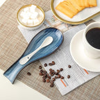 Hasense Ceramic Spoon Rest for Stove Top, Porcelain Spoon Holder for Kitchen Counter Cooking Utensil Home Decor, Navy
