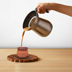 Loka Chai Maker for Authentic Masala Chai & Chai Latte | Easy Clean Stainless Steel Stovetop Tea Maker with Innovative Chai Fountain | Non-Stick Ceramic, 20oz (3 Cups) - (Stainless Steel Strainer)