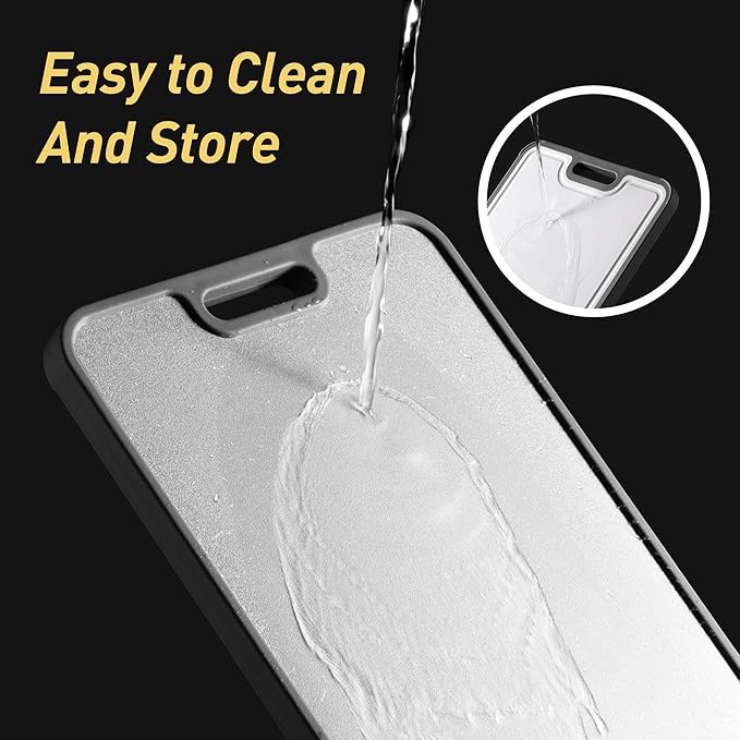 2 in 1 Pure Titanium Cutting Boards for Kitchen Chopping Board with Handle Large Big Small Kitchen Meat Butcher Block Not Stainless Steel Wood Bamboo Glass Rubber Plastic Silicone Acrylic Teak Sink