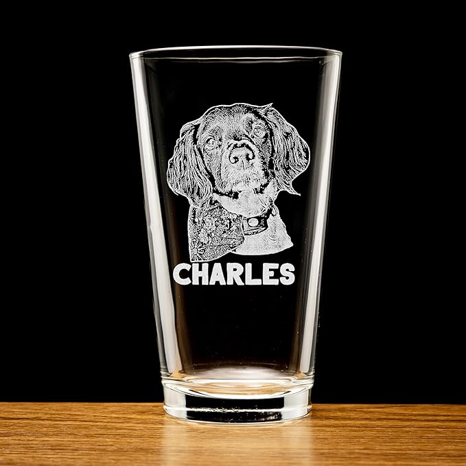 Personalized Dog Whiskey Glass - Engraved Pet Portrait Bourbon Glass - Christmas, Birthday Gifts for Men, Dog Dad - Pet Memorial Gifts, Pet Loss Gifts