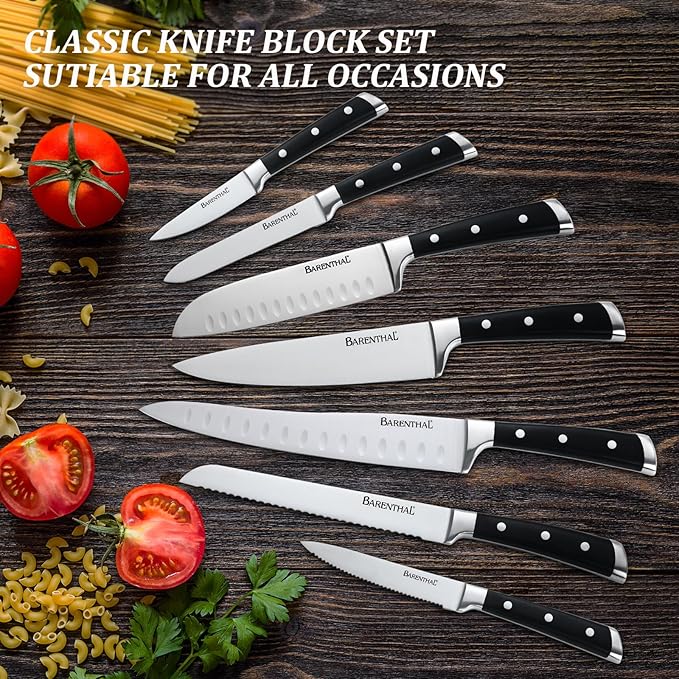 Knife Set，17 Pieces Knives Set with Block for Kitchen ，Dishwasher Safe Razor-Sharp German Stainless Steel Kitchen Knife Set with Ergonomic Handle，with Gift Box