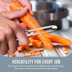 Linden Sweden Original Jonas Vegetable Peeler - Rust Resistant Silver Carrot and Potato Peeler with Ergonomic Handle for Safety and Control - Dishwasher Safe and Compact - Made In Sweden - 6.5in